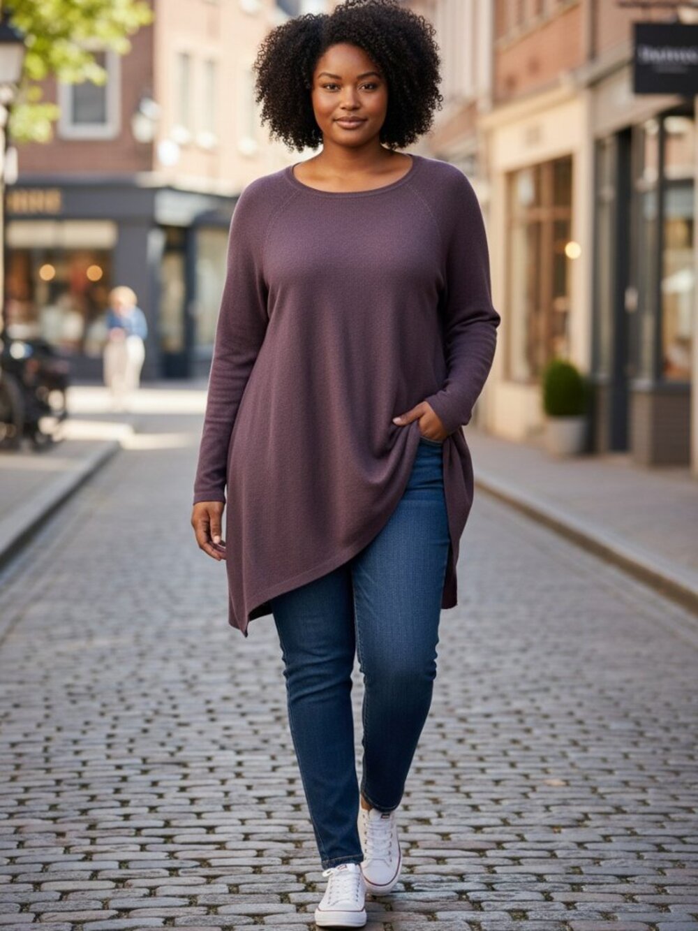J. Jill 100% Merino Wool Washable Tunic Sweater | Plum/Eggplant | Size 3X